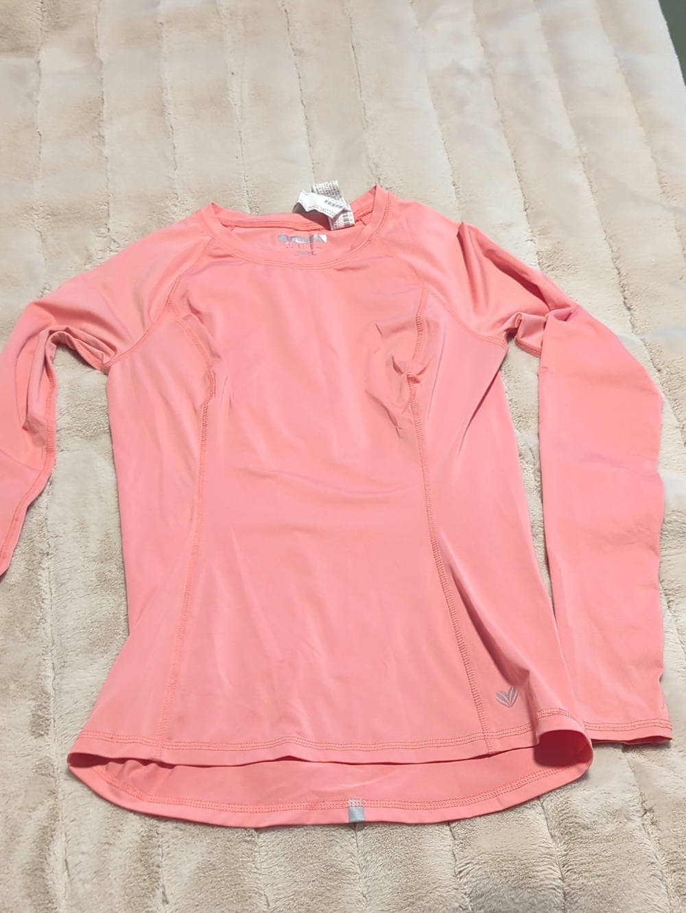 Forever 21 Coral Pink Long-Sleeve Active Top